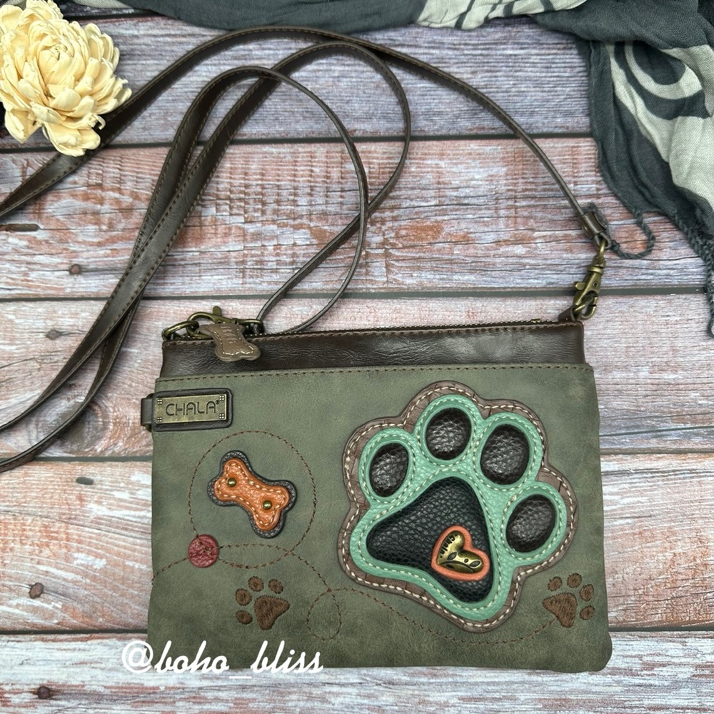 CHALA | Dog Theme Crossbody Bag Vegan Leather Embroidered NWOT